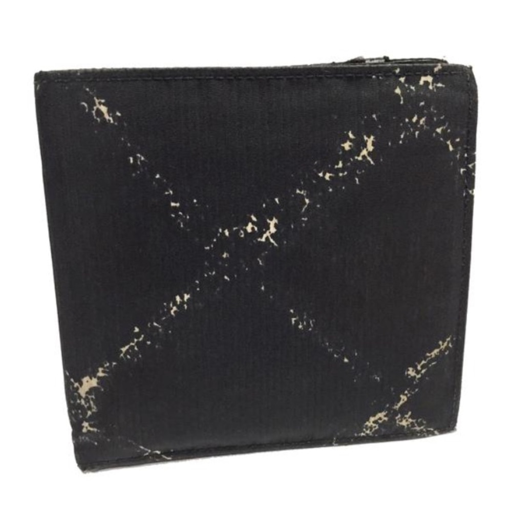 Chanel black printed nylon travel line bifold wallet